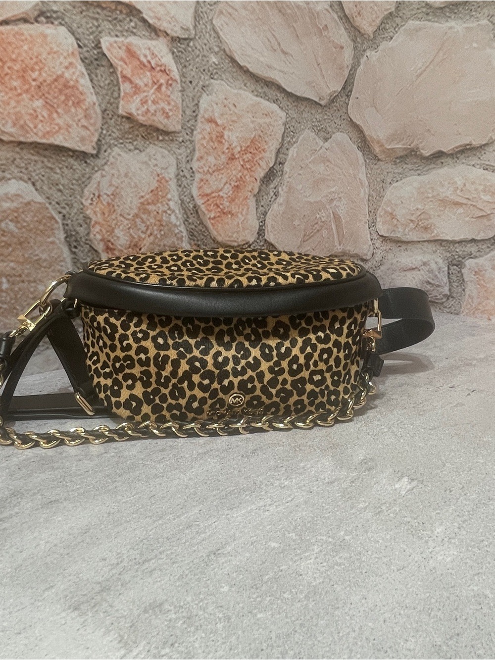 Michael Kors Slater Sling Pack Leopard Print Bag & Wallet Set Calf Hair - Picture 4 of 13